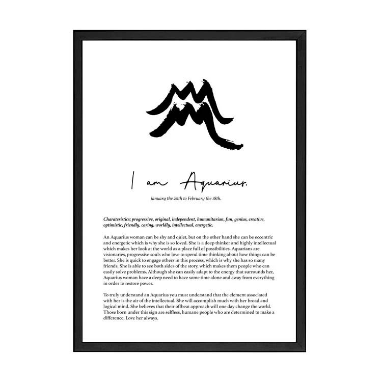 AQUARIUS STAR SIGN PRINT - Image 7