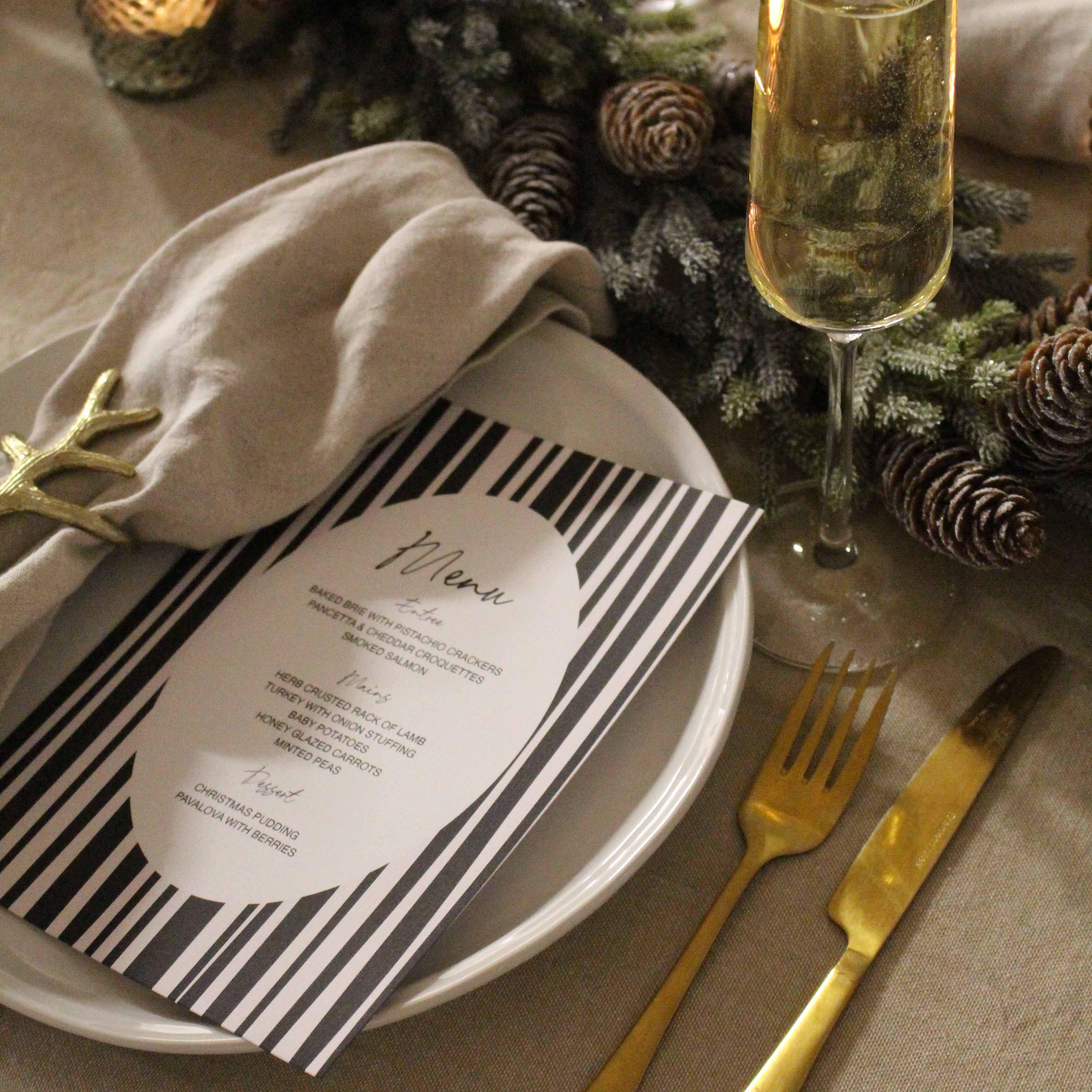STRIPED CHRISTMAS DOWNLOADABLE MENU - Image 3