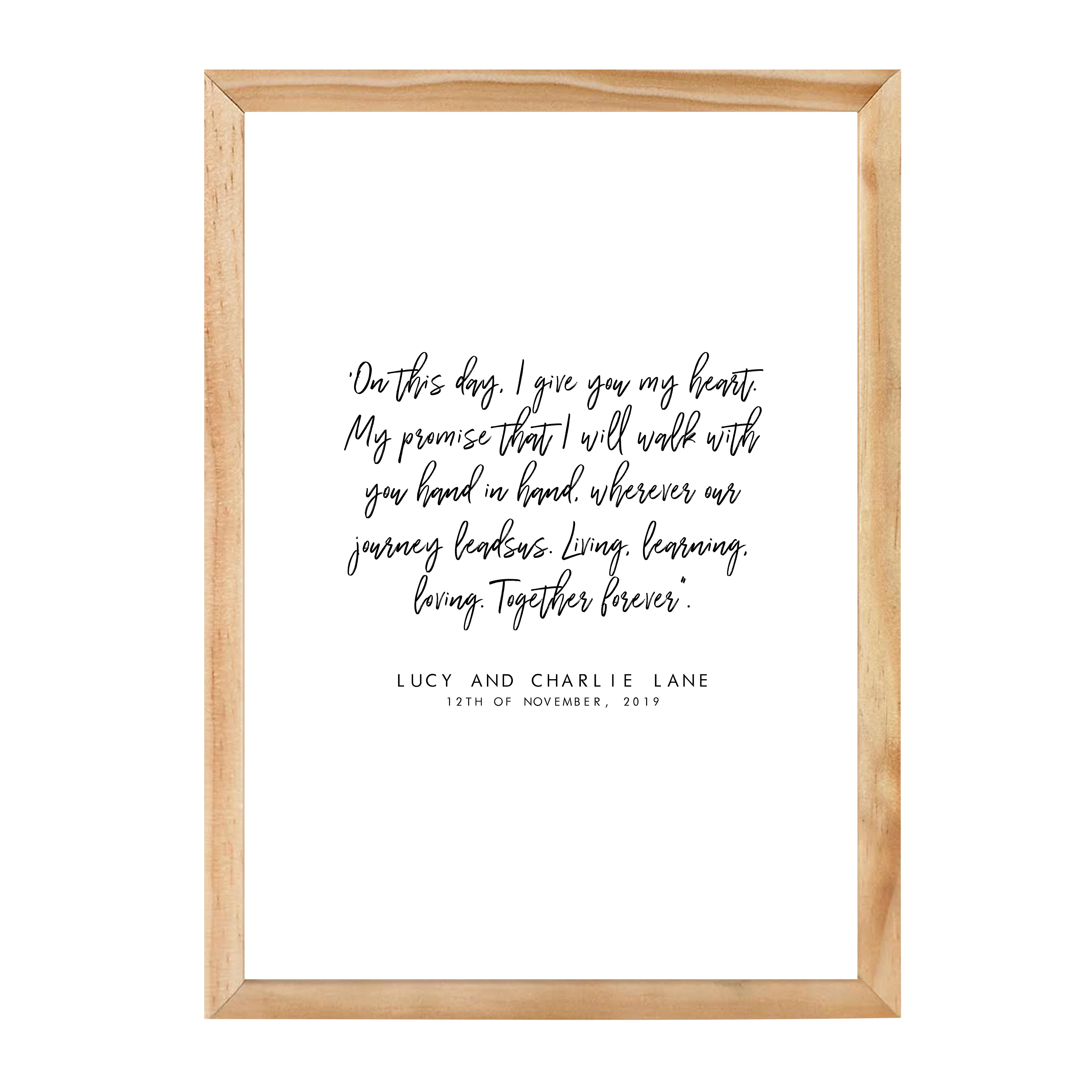CUSTOM WEDDING VOWS PRINT - Image 6