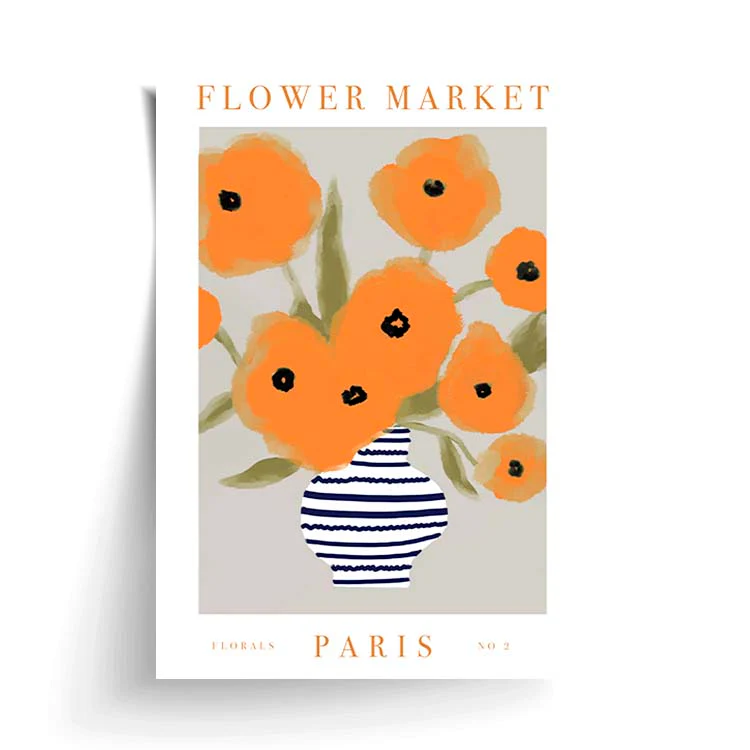 FLOWER MARKET PARIS ORANGE PRINT - Image 5