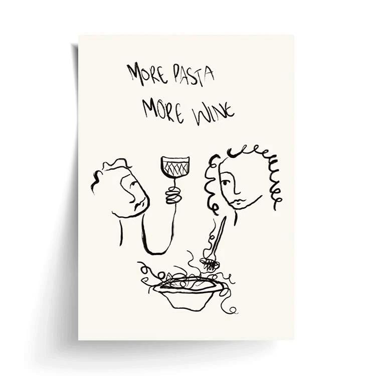 MORE PASTA MORE WINE PRINT - Image 7