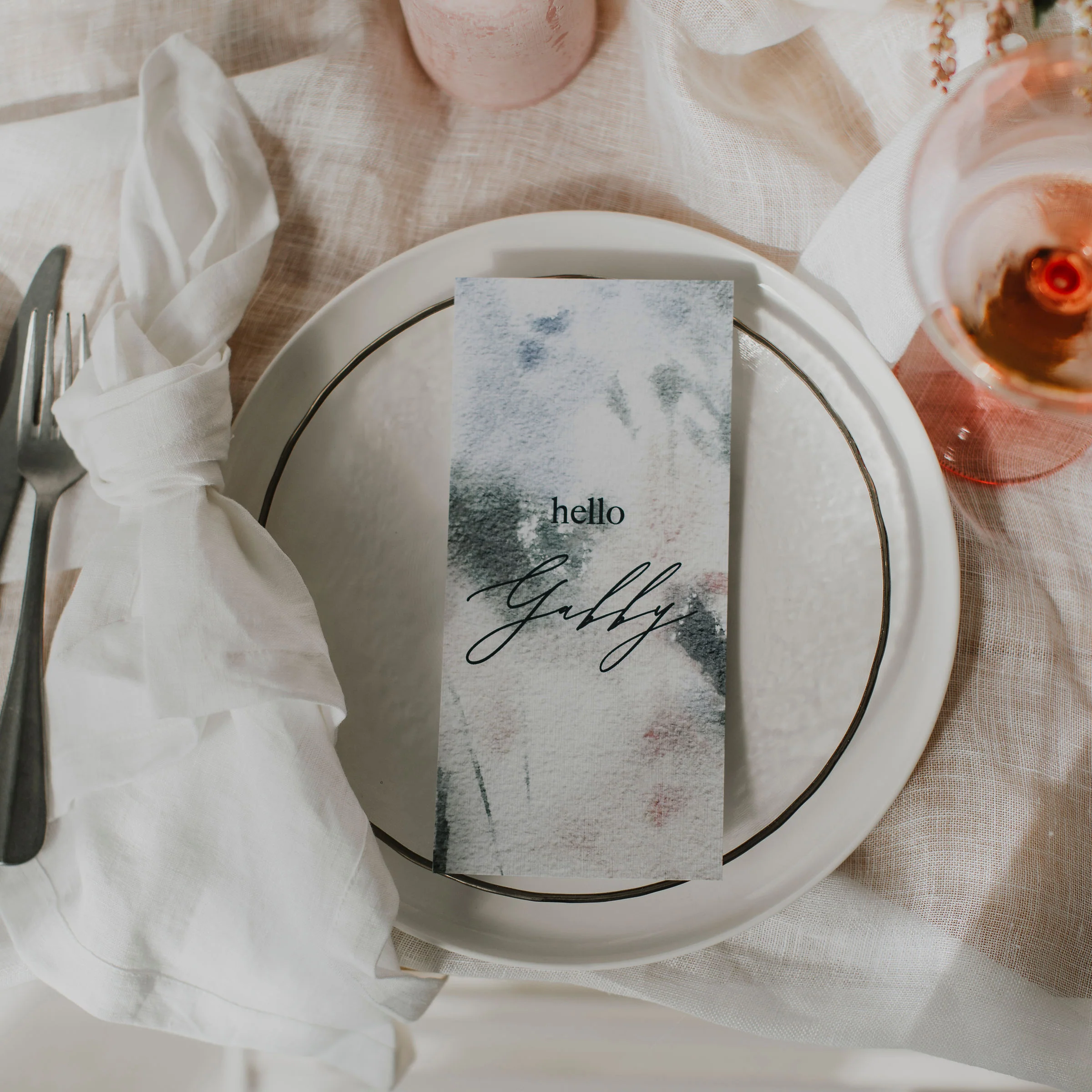 PAINTED WATERCOLOUR MENU AND PLACE NAME - Image 3